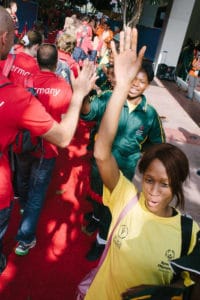 Ankunft bei den Special Olympics World Games Los Angeles 2015. (c) SOD/Jörg Brüggemann
